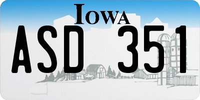 IA license plate ASD351