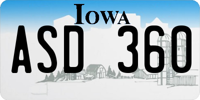 IA license plate ASD360