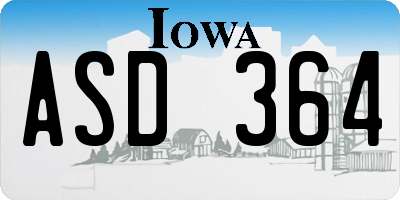 IA license plate ASD364