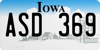 IA license plate ASD369