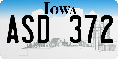 IA license plate ASD372