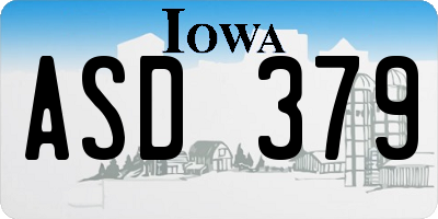 IA license plate ASD379