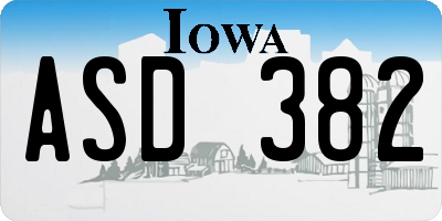 IA license plate ASD382