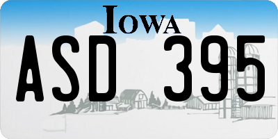 IA license plate ASD395