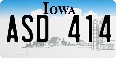 IA license plate ASD414
