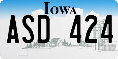 IA license plate ASD424