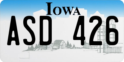IA license plate ASD426