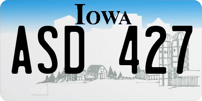 IA license plate ASD427