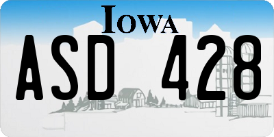 IA license plate ASD428