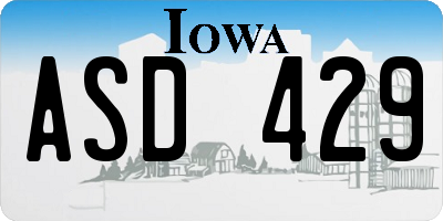 IA license plate ASD429