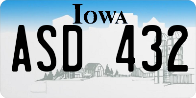 IA license plate ASD432