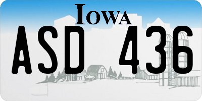 IA license plate ASD436