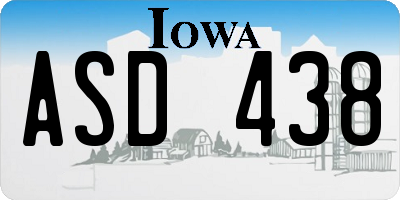 IA license plate ASD438