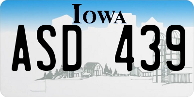 IA license plate ASD439