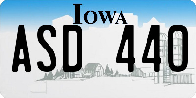 IA license plate ASD440