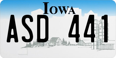 IA license plate ASD441