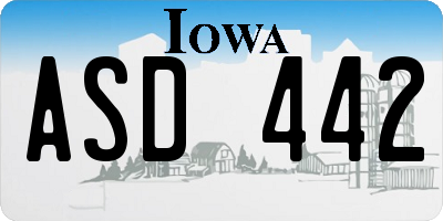 IA license plate ASD442