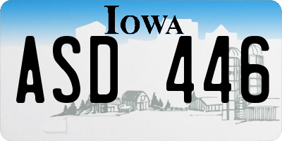IA license plate ASD446