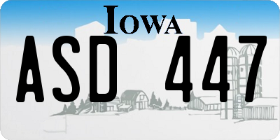 IA license plate ASD447