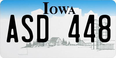 IA license plate ASD448