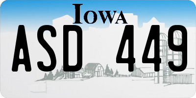 IA license plate ASD449