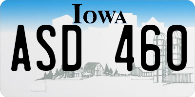 IA license plate ASD460