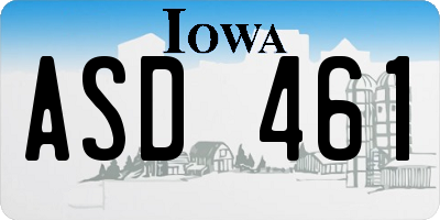 IA license plate ASD461