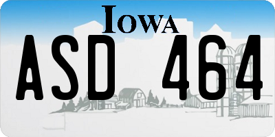 IA license plate ASD464