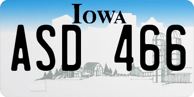 IA license plate ASD466