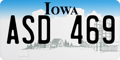 IA license plate ASD469