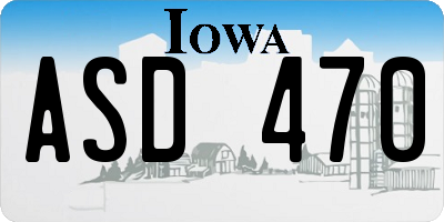 IA license plate ASD470