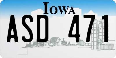 IA license plate ASD471