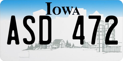 IA license plate ASD472