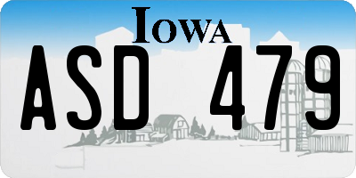 IA license plate ASD479