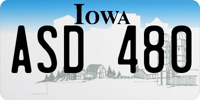 IA license plate ASD480