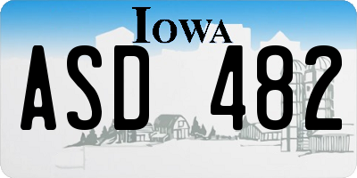 IA license plate ASD482