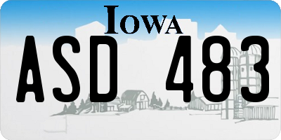 IA license plate ASD483