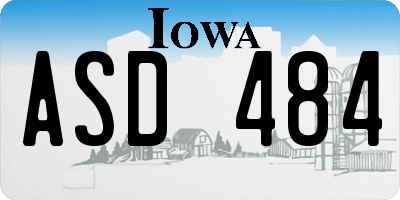 IA license plate ASD484