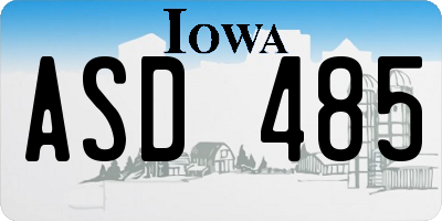 IA license plate ASD485
