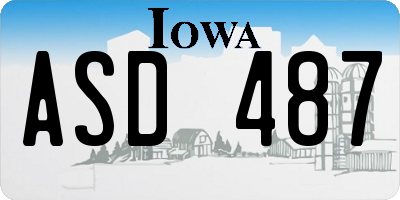 IA license plate ASD487