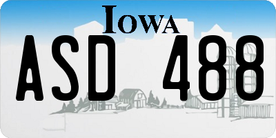 IA license plate ASD488
