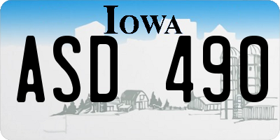 IA license plate ASD490
