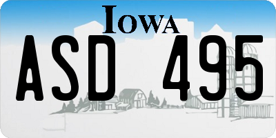 IA license plate ASD495