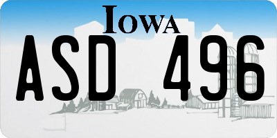 IA license plate ASD496