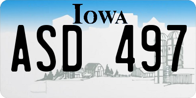 IA license plate ASD497