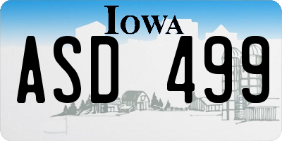 IA license plate ASD499