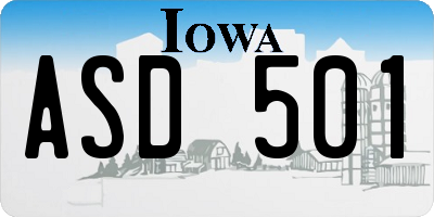 IA license plate ASD501