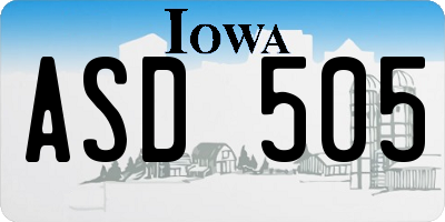 IA license plate ASD505