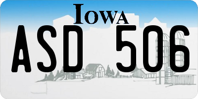 IA license plate ASD506