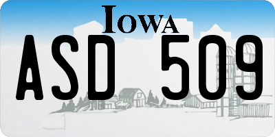 IA license plate ASD509
